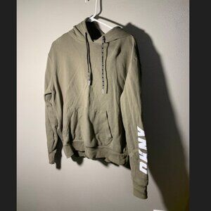 DKNY Olive green hoodie with zip side